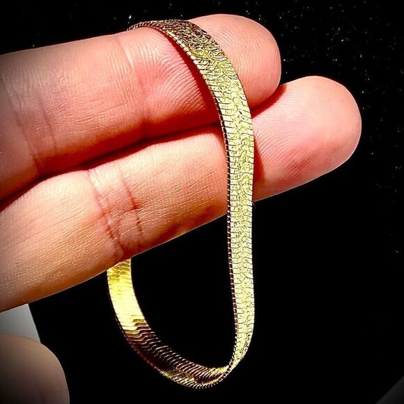 AEU# Exquisite JCM 7” Reversible Gold Vermeil Bracelet - Picture 2 of 12